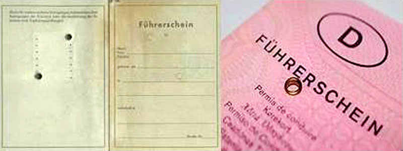 Fuehrerschein grau rosa