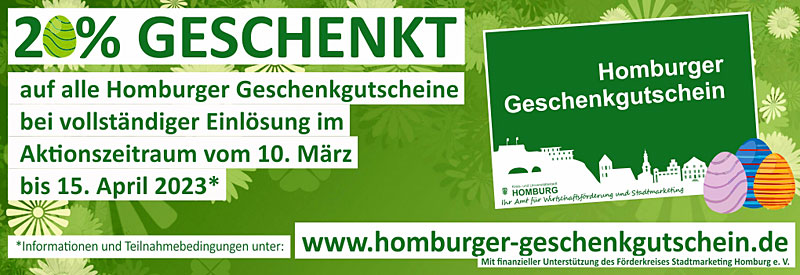 Banner 1020x350 rgb Homburg1 Stadtgutschein 20PROZENT 27022023