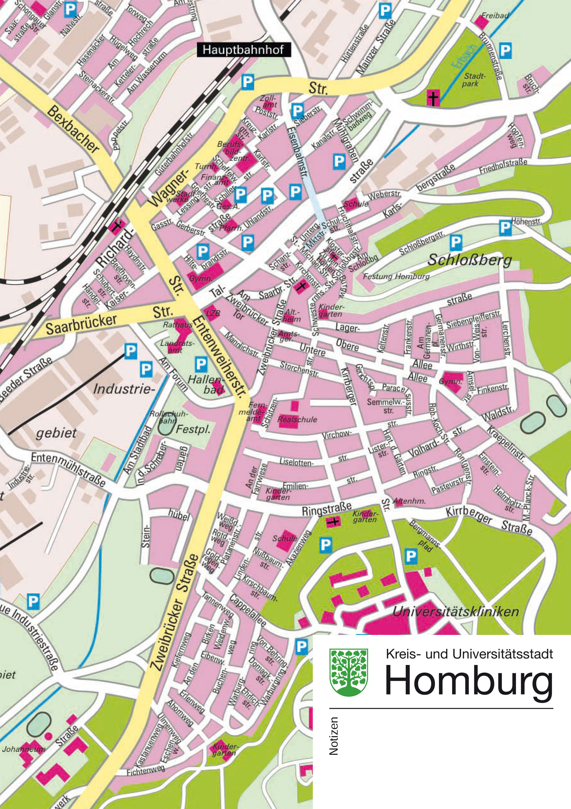 Innenstadtplan und Großbetriebe