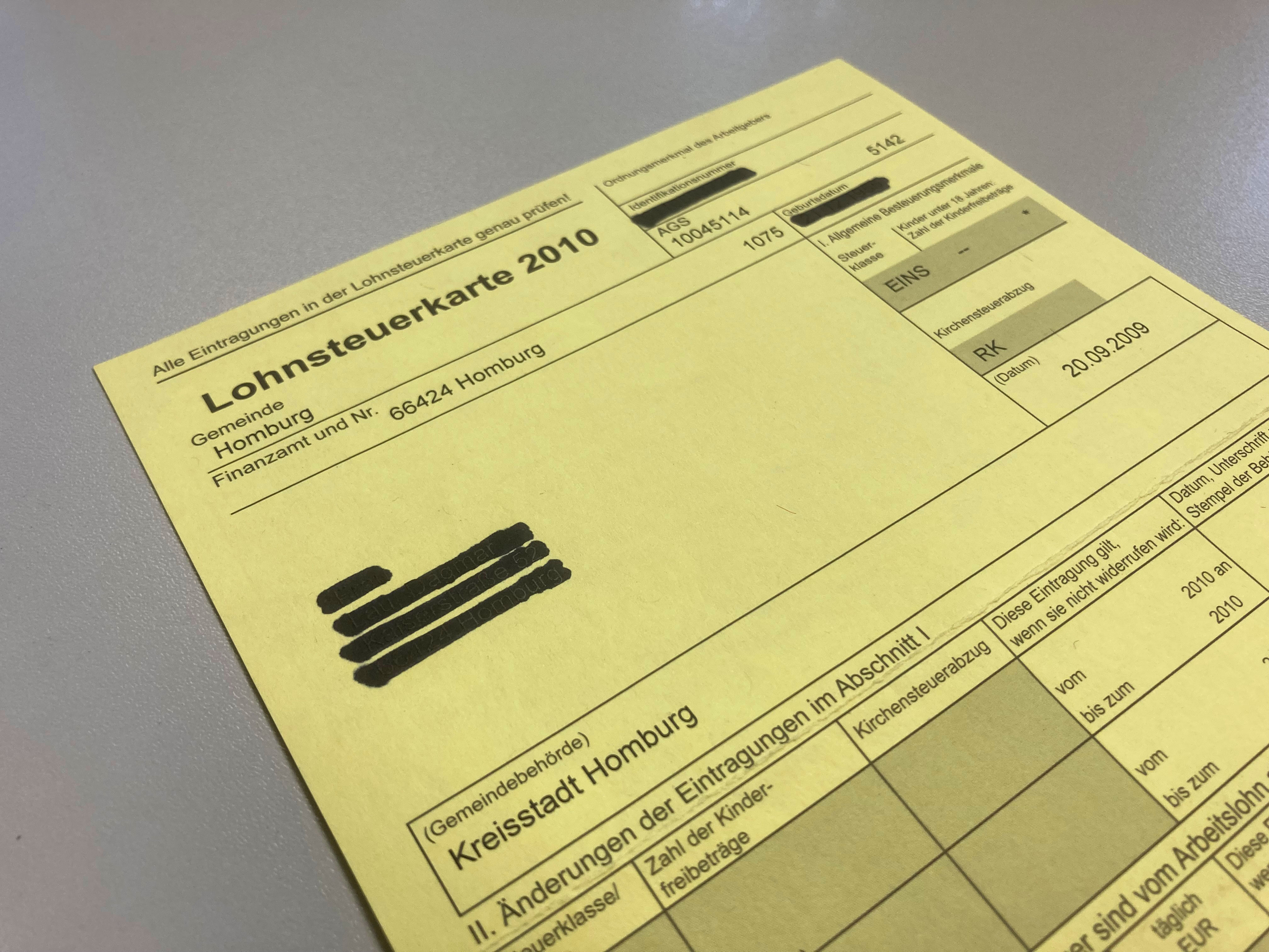 Lohnsteuerkarten
